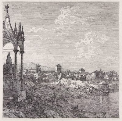 Ansicht einer Stadt mit einem Bischof von Canaletto (Giovanni Antonio Canal)