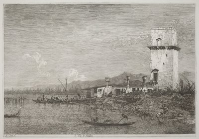 Der Turm von Malghera von Canaletto