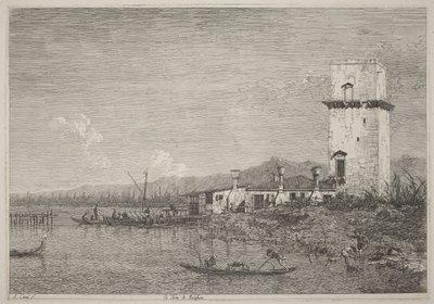 Der Turm von Malghera von Canaletto