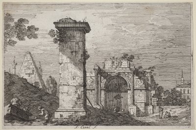 Landschaft mit Ruinen von Canaletto