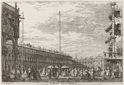 Le Procuratie niove e S. Ziminian V. [oben rechts], ca. 1735-1746 von Canaletto