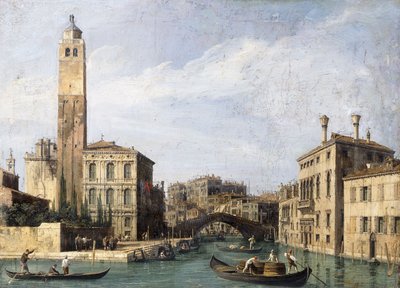 Der Canal Grande mit San Geremia, Palazzo Labia und dem Eingang zum Cannaregio, ca. 1726-1730 von Giovanni Antonio Canal