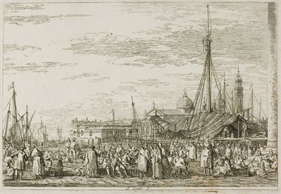 Der Markt auf dem Molo, aus Vedute von Canaletto