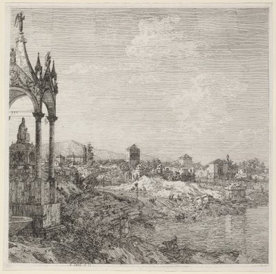 Ansicht einer Stadt mit Bischofsgrab von Canaletto