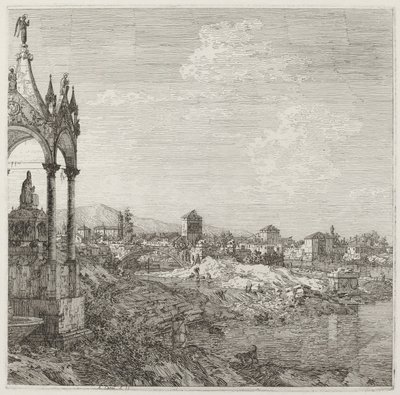 Ansicht einer Stadt mit Bischofsgrab von Canaletto