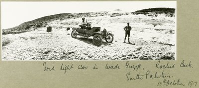 Ford Leichtwagen in Wadi Guzzeh, Rashid Beck, Südpalästina, Oktober 1917 von Capt. Arthur Rhodes