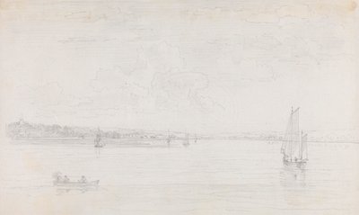 Skizze von Cowes, Isle of Wight, vom Solent aus von Capt. Thomas Hastings
