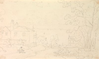 Skizze von Häusern in der Nähe der Küste, Isle of Wight von Capt. Thomas Hastings