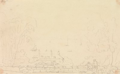 Skizze eines Landhauses in der Nähe der Küste, Isle of Wight von Capt. Thomas Hastings