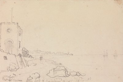 West Cowes vom Badehaus von Lord Henry Seymour, Oktober 1825 von Capt. Thomas Hastings