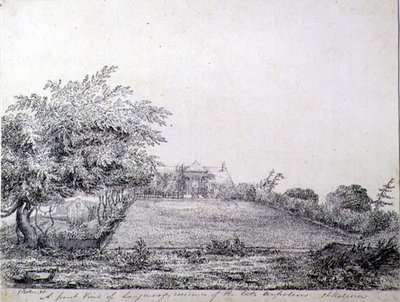 Frontansicht von Napoleons I. Longwood-Residenz am späten Nachmittag, St. Helena von Captain G. Rotton