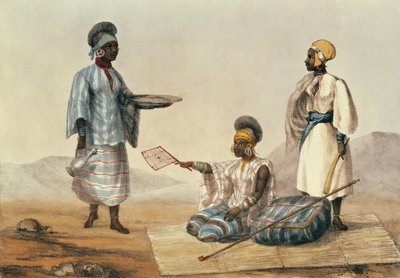 Schwarze Menschen aus dem Sudan, Platte aus A Narrative of Travels in Northern Africa, graviert von M. Gauci (fl. 1810-46), 1821 von Captain George Francis Lyon