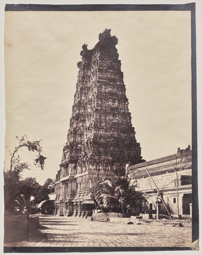Westliches Tor (Gopuram) des Minakshi Sundareshvara Tempels, Madurai von Captain Linnaeus Tripe