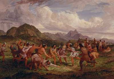 Ballspiel unter den Sioux-Indianern, 1851 von Captain Seth Eastman