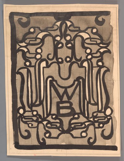 Entwurf eines Vignetts für die Weltbibliothek von Carel Adolph Lion Cachet
