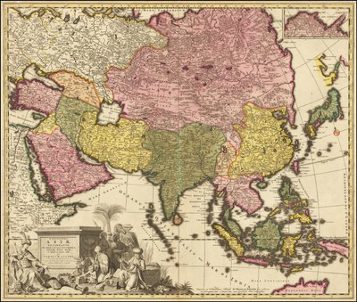 1695 Karte von Asien von Carolus Allard von Carel Allard