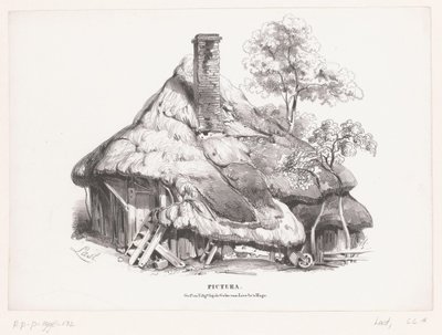Bauernhof mit Strohdach von Carel Christiaan Antony Last