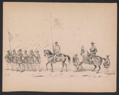 Maskerade der Utrechter Studenten, 1846 (Platte 2) von Carel Christiaan Antony Last