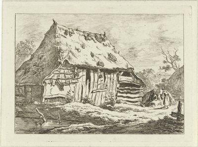 Paar bei einer Bauernscheune von Carel Lodewijk Hansen