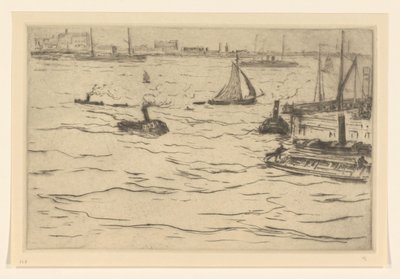Ansicht der Maas in Rotterdam von Carel Nicolaas Storm van 