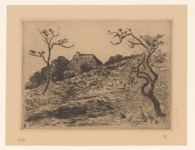 Haus hinter einem Hügel bei Materborn von Carel Nicolaas Storm van 