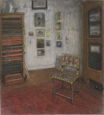 Atelierecke mit Stuhl und Kunstschrank, in Den Haag, Neue Schulstraße 28 von Carel Nicolaas Storm van 