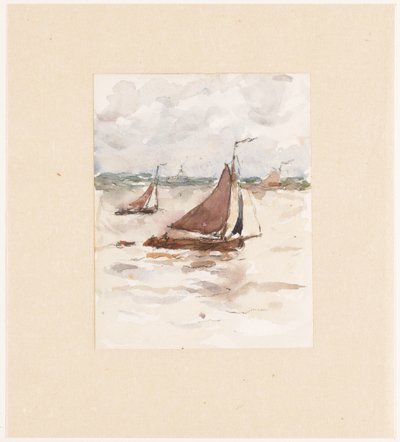 Segelnde Fischerboote auf der Schelde von Carel Nicolaas Storm van 