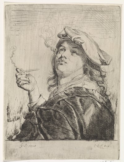 Raucher mit einer Pfeife in der Hand von Carel de Moor (II)