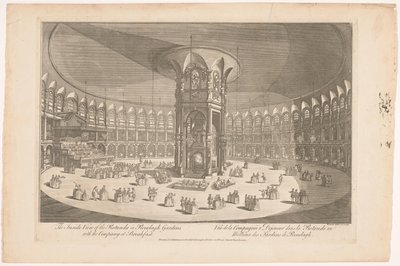 Ansicht des Inneren der Rotunde in den Ranelagh Gardens in London mit einer Gesellschaft beim Frühstück von Carington Bowles