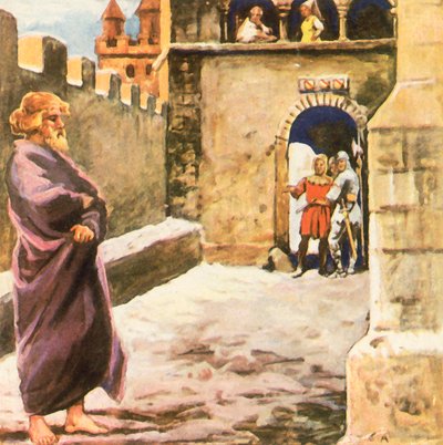 Bußprozession von Kaiser Heinrich IV. in Canossa von Carl Arriens