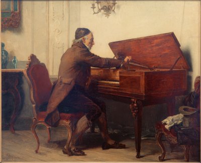 Mann am Tafelklavier von Carl Bernhard Schlösser