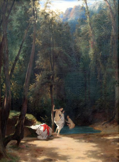 Park von Terni mit badenden Mädchen von Carl Blechen