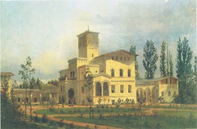 Blick auf das Fasanengebäude bei Schloss Charlottenhof von Carl Daniel Freydanck