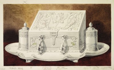 Entwurf eines Tintenfasses in Form eines Kästchens. Serie Die Mitgift der Großfürstin Maria Pawlowna, 1 von Carl Edvard Bolin company