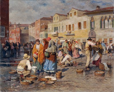 Fischmarkt in Venedig von Carl Feiertag