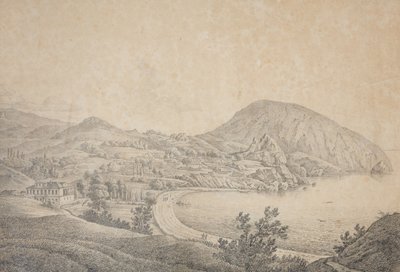 Ansicht des Gutshofs von Armand Emmanuel du Plessis, Herzog von Richelieu in Gursuf, 1810er Jahre von Carl Ferdinand von Kugelgen