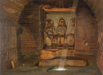 Ein Grab in El-Kab, eine von 24 Illustrationen von G.W. Seitz, gedruckt um 1873 von Carl Friedrich Heinrich Werner