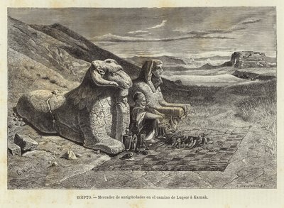Antiker Händler auf der Straße von Luxor nach Karnak von Carl Friedrich Heinrich Werner