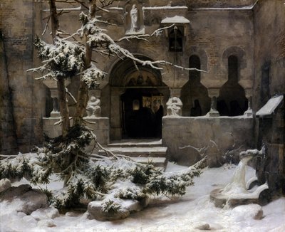 Klostergarten im Schnee von Carl Friedrich Lessing