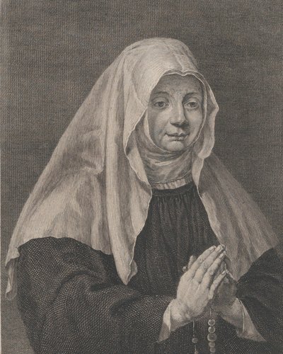 Porträt einer betenden Nonne, ca. 1771 von Carl Guttenberg