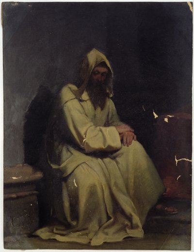 Porträt eines sitzenden Mönchs, 1847 von Carl Haag