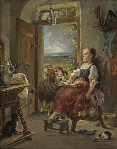 Carl Herpfer - Schlafendes Bauernmädchen von Carl Herpfer