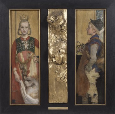 Ein schwedisches Märchen, Diptychon mit Reliefplatte und Rahmen, 1897 von Carl Larsson
