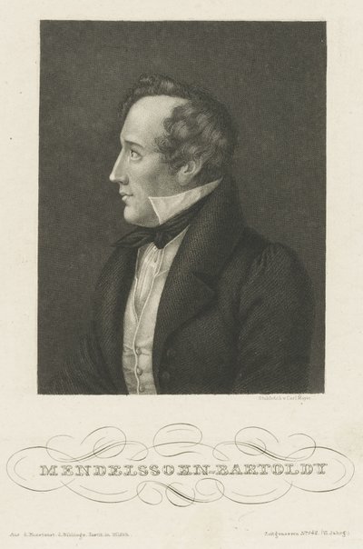 Porträt von Felix Mendelssohn Bartholdy, um 1840 von Carl Mayer