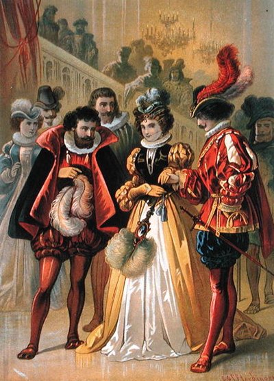 Aschenputtel auf dem Ball, Illustration für 