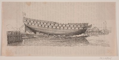Ein Linienschiff läuft vom Stapel von Carl Peter Theodor Rothweiler