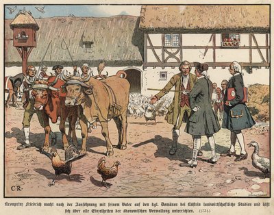 Kronprinz Friedrich von Preußen studiert Landwirtschaft von Carl Röchling
