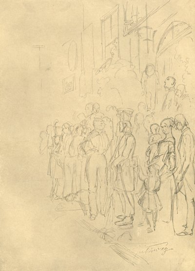 In Erwartung der Prozession, Mitte bis Ende 19. Jahrhundert, ca. 1924 von Carl Spitzweg