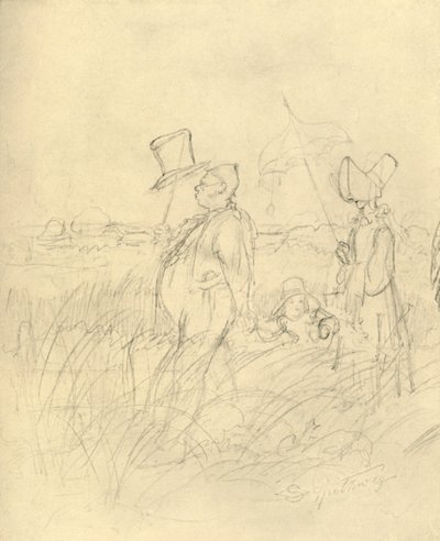 Sonntagsspaziergang, Mitte bis Ende des 19. Jahrhunderts, ca. 1924 von Carl Spitzweg