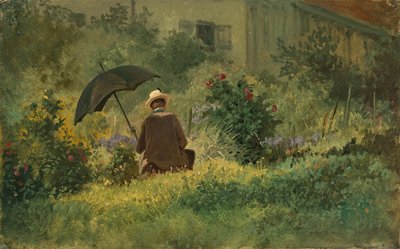 Der Maler im Garten, ca. 1860 von Carl Spitzweg